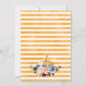 Pink Floral Kleine Pumpkin Baby Dusche Einladung (Rückseite)