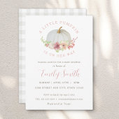 Pink Floral Kleine Pumpkin Fall Kindermädchen Dusc Einladung