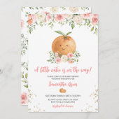 Pink Floral Kleine Süsse Kinderdusche Einladung (Vorne/Hinten)