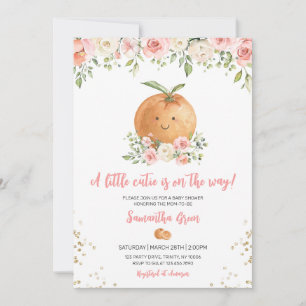 Pink Floral Kleine Süsse Kinderdusche Einladung