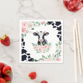 Pink Floral Kuh Geburtstagsparty Serviette (Beispiel)