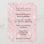 Pink Floral Lace Wedding Einladung (Vorne/Hinten)