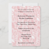 Pink Floral Lace Wedding Einladung (Vorderseite)