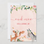 Pink Floral Landtiere Geburtstag Danke Karte (Rückseite)