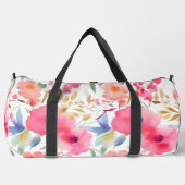 Pink Floral Large Duffel Bag Duffle Bag (Vorderseite)