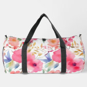 Pink Floral Large Duffel Bag Duffle Bag (Rückseite)