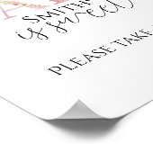 Pink Floral Leckerei Station Zeichenplakat Poster (Ecke)