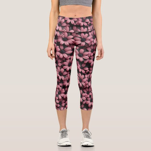 Pink Floral Leggings (Vorderseite)