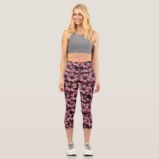 Pink Floral Leggings (Vorderseite)