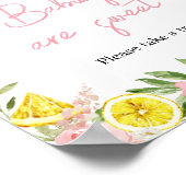 Pink Floral Lemon Babies sind süß Poster (Ecke)