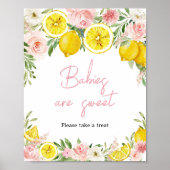 Pink Floral Lemon Babies sind süß Poster (Vorne)