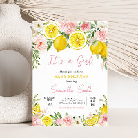 Pink Floral Lemon Babydusche