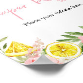 Pink Floral Lemon Diaper Raffel Poster (Ecke)