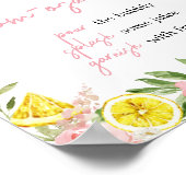 Pink Floral Lemon Mama Osa Bar Poster (Ecke)
