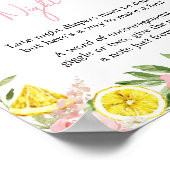 Pink Floral Lemon Spate Night Diapers Poster (Ecke)