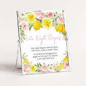 Pink Floral Lemon Spate Night Diapers Poster