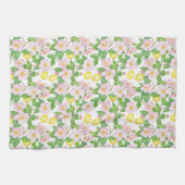 Pink Floral Lemons Muster Geschirrtuch (Horizontal)