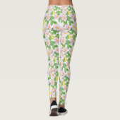 Pink Floral Lemons Muster Leggings (Rückseite)