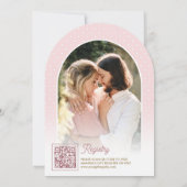 Pink Floral Lighthouse Nautical Arch Brautparty Einladung (Rückseite)