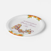 Pink Floral Lilac Tee Party Brautparty Paper Pl Pappteller (Schrägansicht)