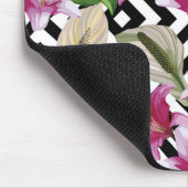 Pink Floral Lily Mouse Pad Mousepad (Ecke)