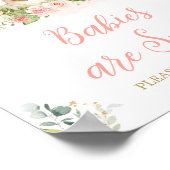 Pink Floral Little Bunny Babies sind süß Poster (Ecke)