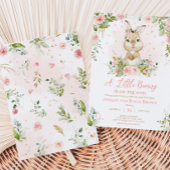 Pink Floral Little Bunny Baby Dusche Einladung