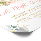 Pink Floral Little Bunny Late Night Diapers Poster (Ecke)