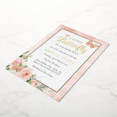 Pink Floral Little Butterfly Girl Babydusche Folieneinladung (Gedreht)