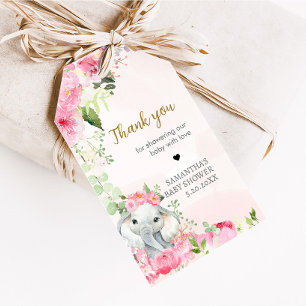 Pink Floral Little Peanut Baby Dusche Gefallen Tag Geschenkanhänger