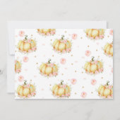 Pink Floral Little Pumpkin 1. Geburtstag Dankeskarte (Rückseite)