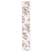 Pink Floral Long Table Runner Großer Tischläufer (Vorderseite)