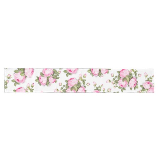 Pink Floral Long Table Runner Großer Tischläufer (Horizontal)