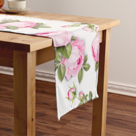 Pink Floral Long Table Runner Großer Tischläufer (Beispiel)