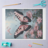 Pink Floral Luna Moth Seidenpapier (Basteln)