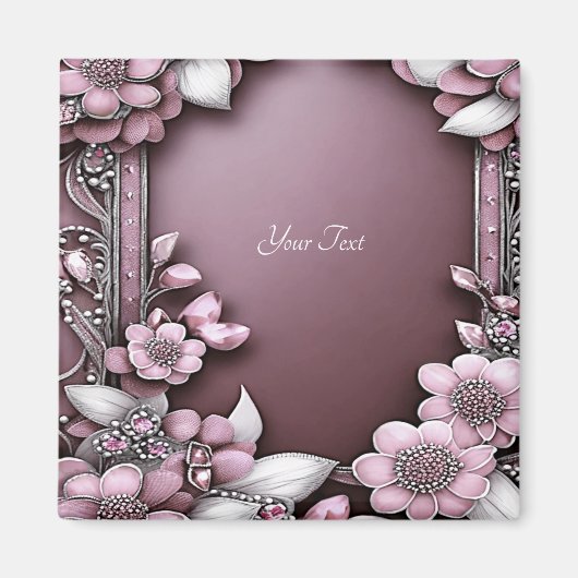 Pink Floral Magnet (Vorne)