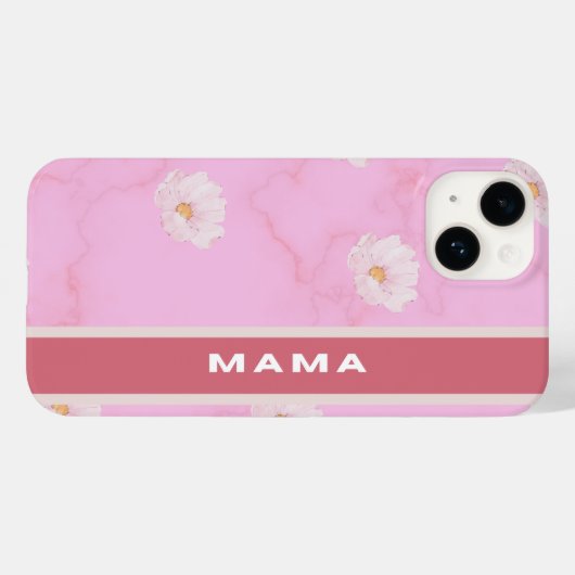 Pink Floral "Mama" Handy Case (Rückseite (Horizontal))