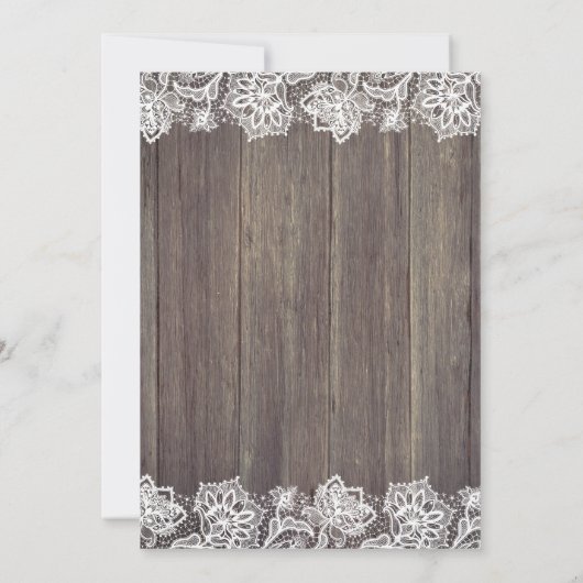 Pink Floral Mason Jar Rustic Lace Brautparty Einladung (Rückseite)