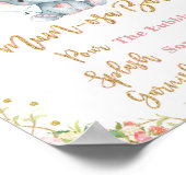 Pink Floral Mimosa Mumosa Bar Schild Kinderdusche (Ecke)