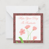 Pink Floral Mini Mitteilungskarte (Rückseite)