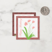 Pink Floral Mini Mitteilungskarte (Vorderseite/Rückseite Beispiel)