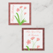 Pink Floral Mini Mitteilungskarte (Vorne/Hinten)