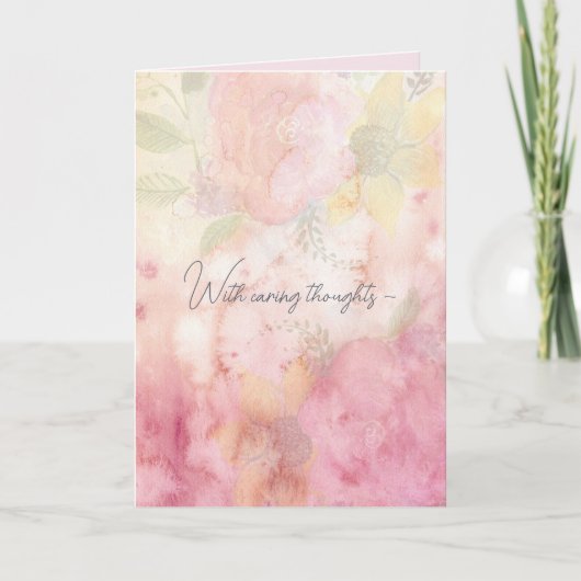 PINK FLORAL MIX SYMPATHY CARD DANKESKARTE (Vorderseite)