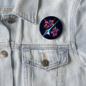 Pink Floral Modernes Abstraktes Kunstfarbmuster #0 Button (Beispiel)