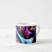 Pink Floral Modernes Abstraktes Kunstfarbmuster #0 Espressotasse (Vorderseite Rechts)