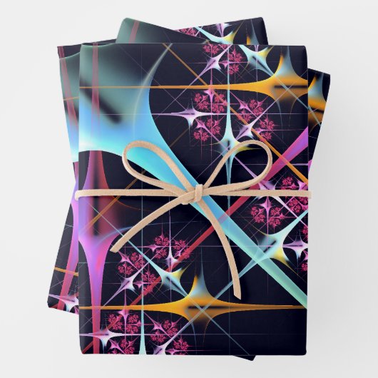 Pink Floral Modernes Abstraktes Kunstfarbmuster #0 Geschenkpapier Set (Beispiel)