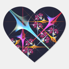 Pink Floral Modernes Abstraktes Kunstfarbmuster #0 Herz-Aufkleber