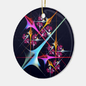 Pink Floral Modernes Abstraktes Kunstfarbmuster #0 Keramik Ornament (Links)