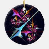 Pink Floral Modernes Abstraktes Kunstfarbmuster #0 Keramik Ornament (Hinten)