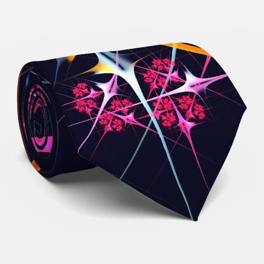 Pink Floral Modernes Abstraktes Kunstfarbmuster #0 Krawatte (Gerollt)